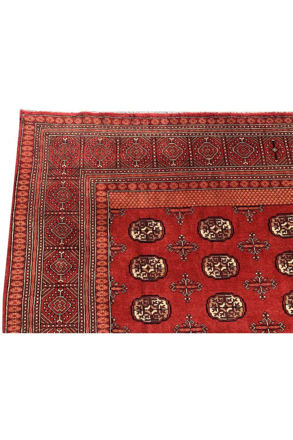 Amazing Hand Knotted Vintage Afghan Turkmen Sara Wool Area Rug 10.7 x 8.2 Ft