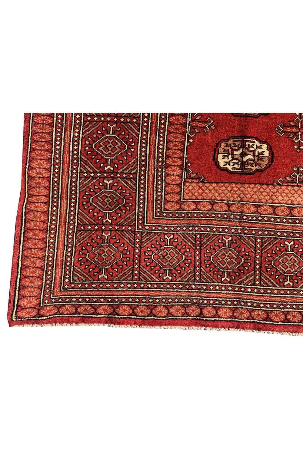 Amazing Hand Knotted Vintage Afghan Turkmen Sara Wool Area Rug 10.7 x 8.2 Ft