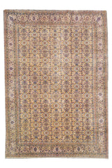Authentic Hand Knotted Vintage Bijour Wool Area Rug 10.4 x 7.6 Ft (1491 Ger-4)