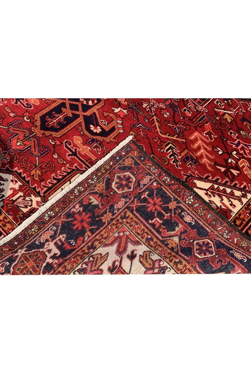 Authentic Hand Knotted Vintage Hareez Wool Area Rug 11.1 x 8.2 Ft