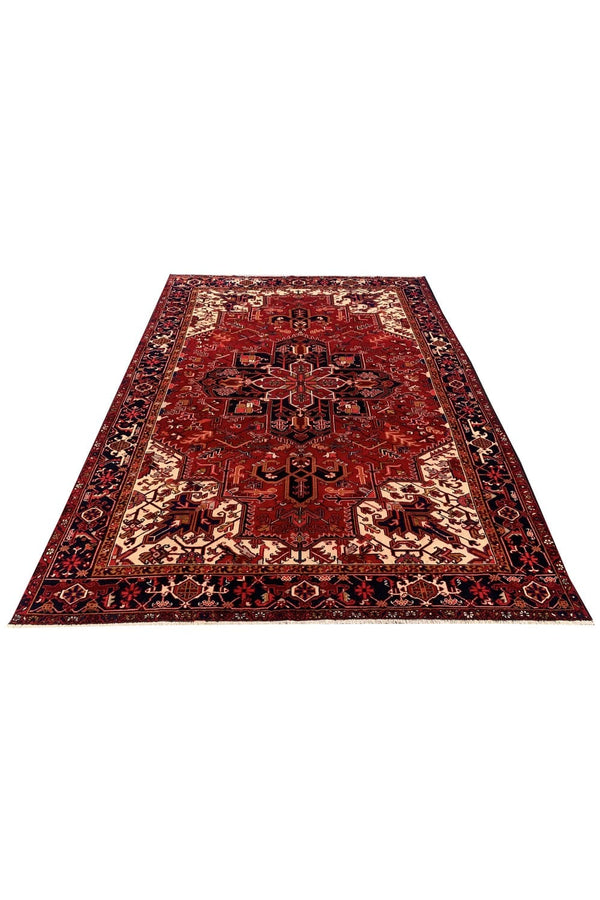 Authentic Hand Knotted Vintage Hareez Wool Area Rug 11.1 x 8.2 Ft