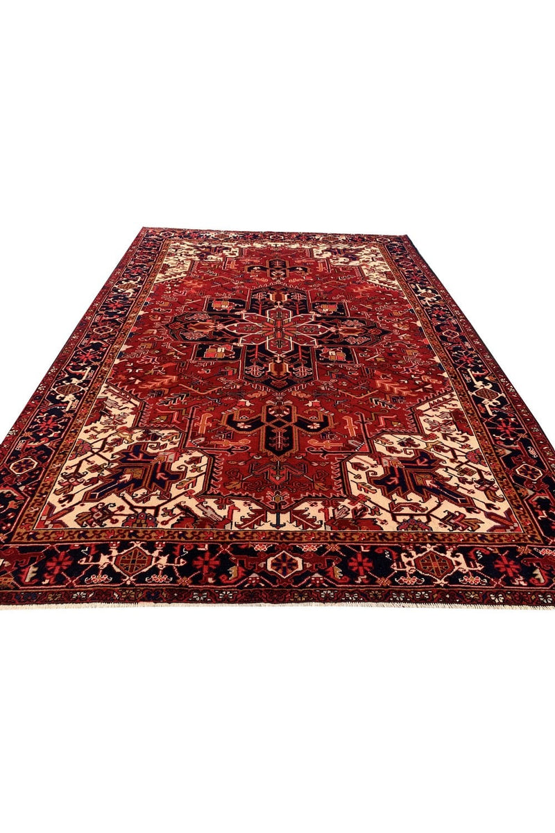 Authentic Hand Knotted Vintage Hareez Wool Area Rug 11.1 x 8.2 Ft