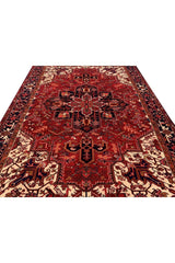 Authentic Hand Knotted Vintage Hareez Wool Area Rug 11.1 x 8.2 Ft
