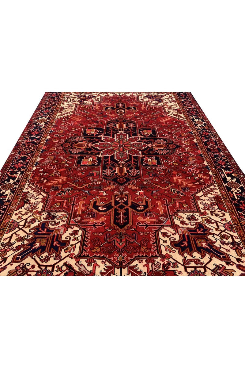 Authentic Hand Knotted Vintage Hareez Wool Area Rug 11.1 x 8.2 Ft