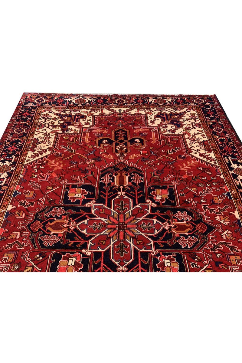 Authentic Hand Knotted Vintage Hareez Wool Area Rug 11.1 x 8.2 Ft