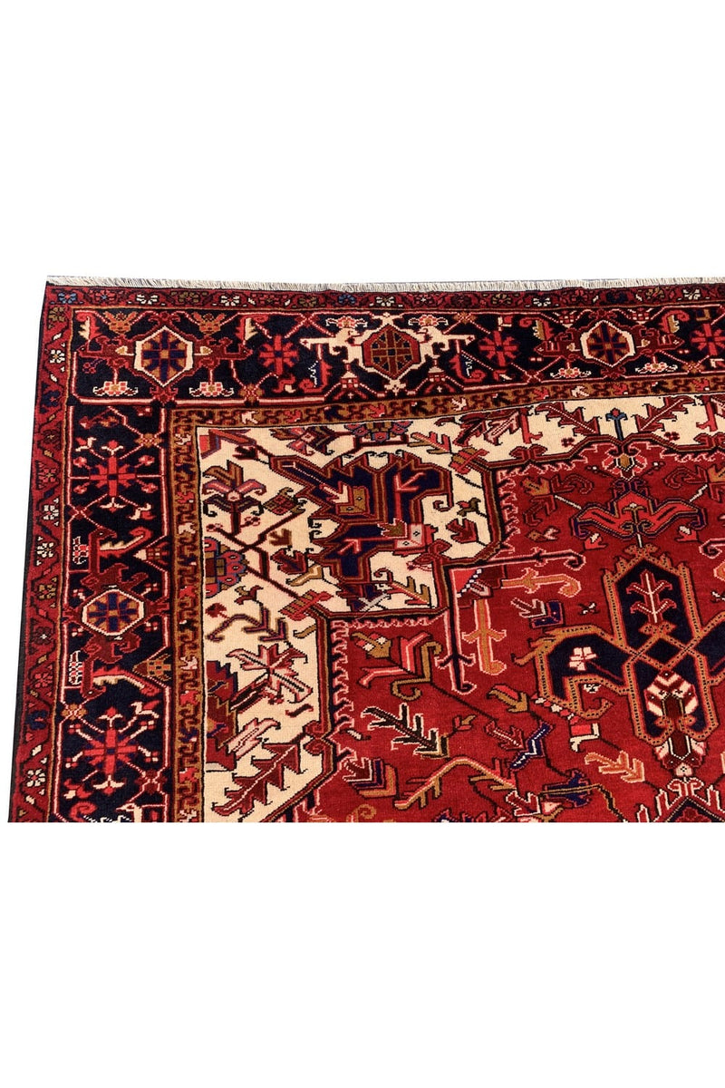 Authentic Hand Knotted Vintage Hareez Wool Area Rug 11.1 x 8.2 Ft