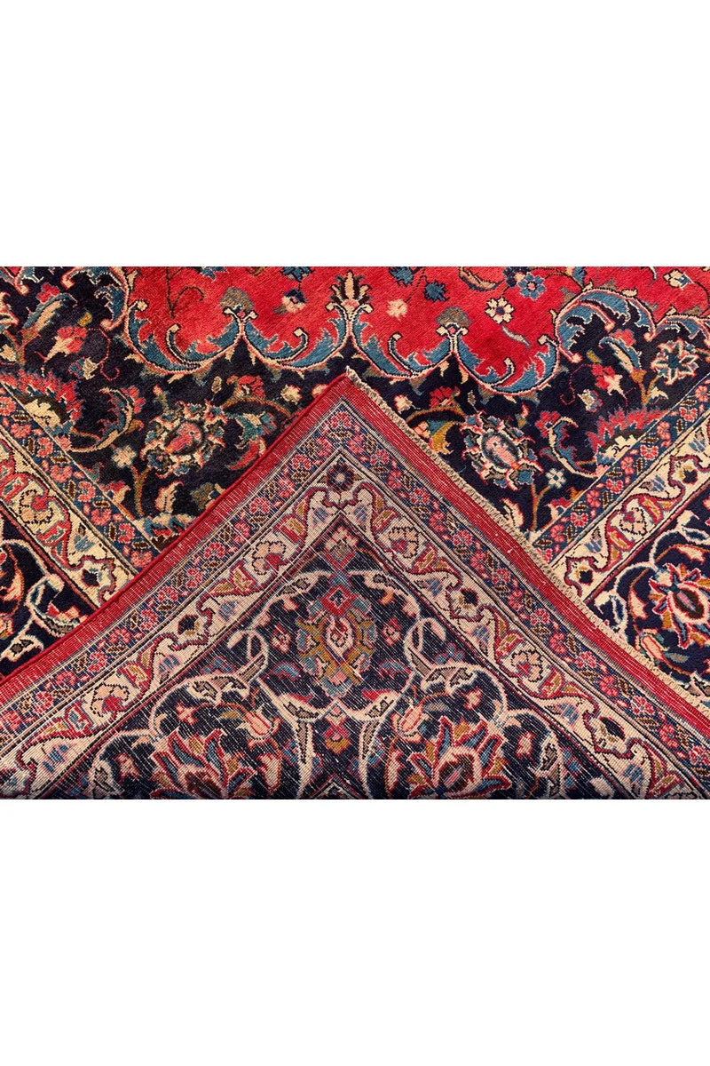 Amazing Hand Knotted Vintage Tribal Qashoun Wool Area Rug 12.11 x 9.8 Ft