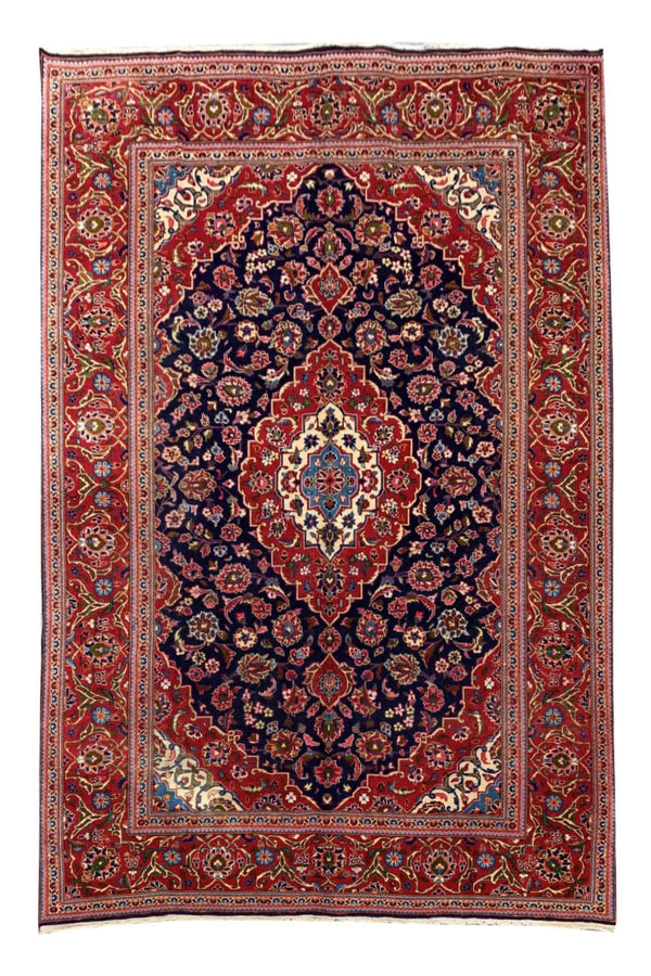 Authentic Hand Knotted Vintage Qashoun Wool Area Rug 11.7 x 8.0 Ft