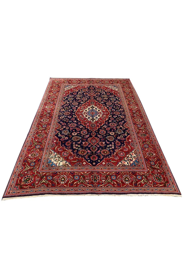 Authentic Hand Knotted Vintage Qashoun Wool Area Rug 11.7 x 8.0 Ft
