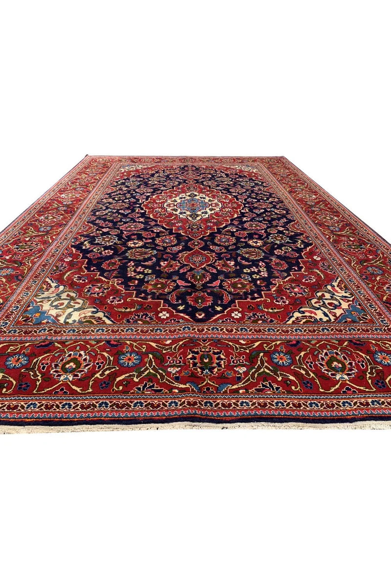 Authentic Hand Knotted Vintage Qashoun Wool Area Rug 11.7 x 8.0 Ft