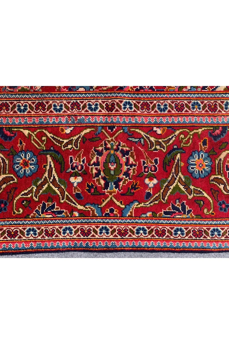 Authentic Hand Knotted Vintage Qashoun Wool Area Rug 11.7 x 8.0 Ft