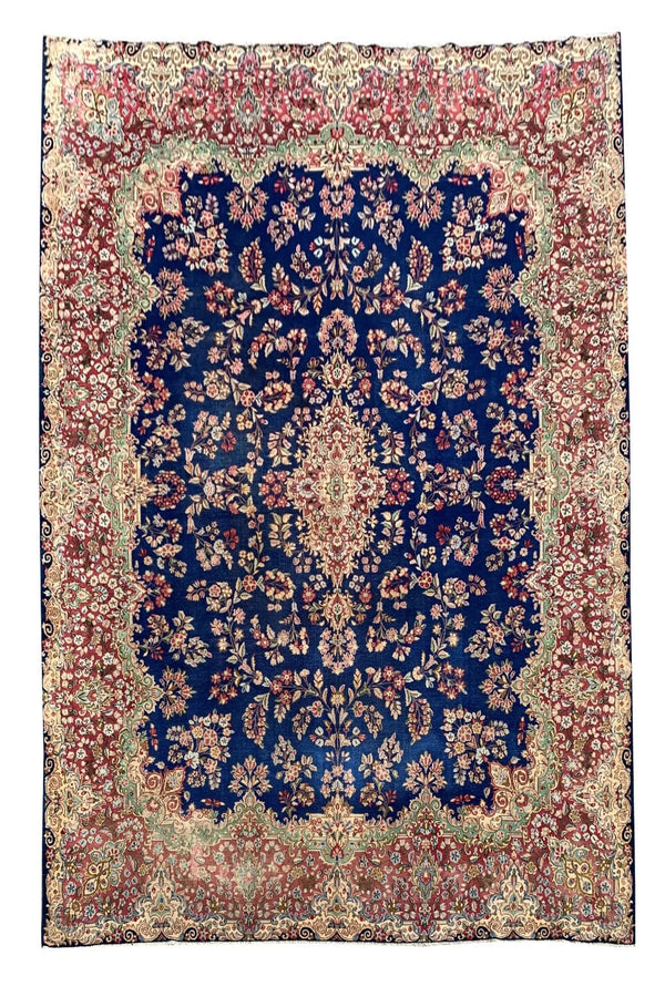 Authentic Hand Knotted Vintage Qirmoun Wool Area Rug 11.3 x 8.8 Ft
