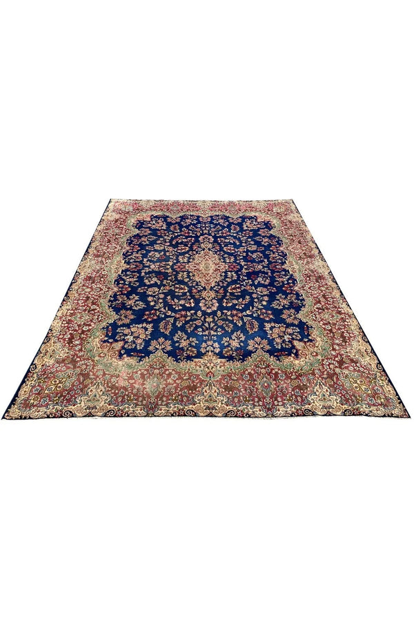 Authentic Hand Knotted Vintage Qirmoun Wool Area Rug 11.3 x 8.8 Ft