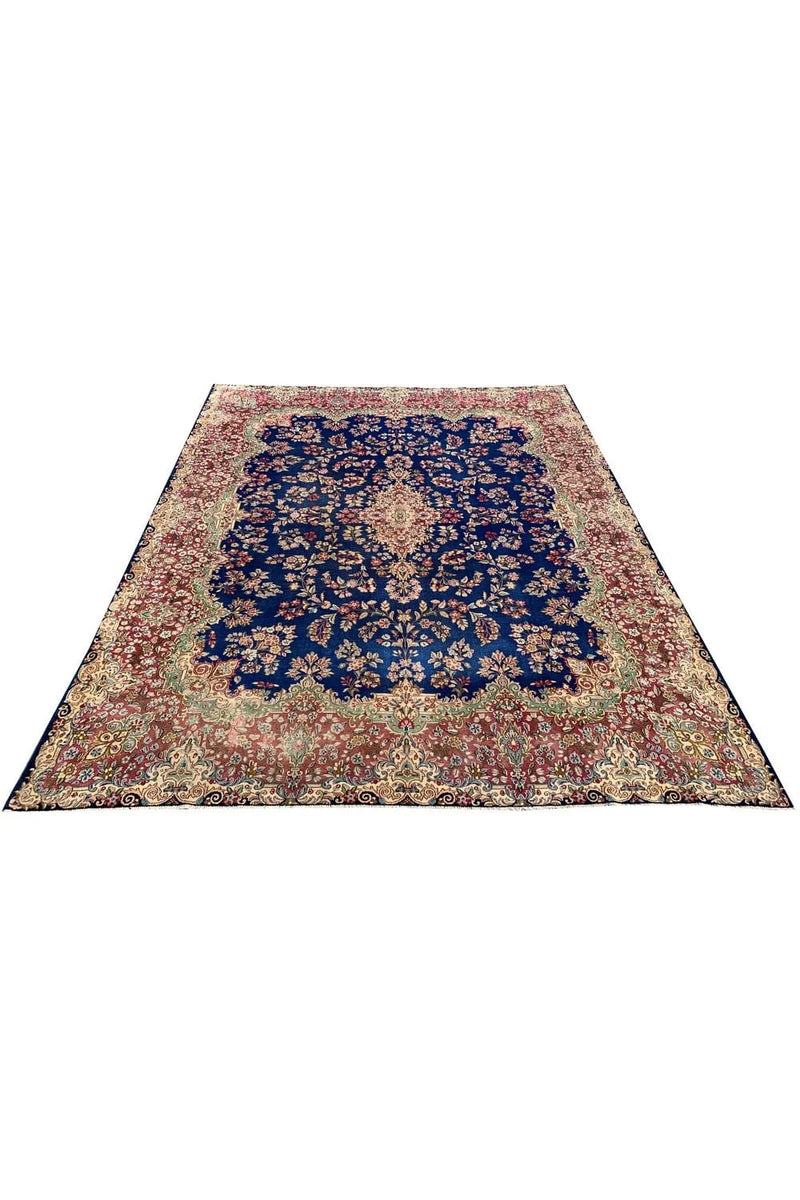 Authentic Hand Knotted Vintage Qirmoun Wool Area Rug 11.3 x 8.8 Ft