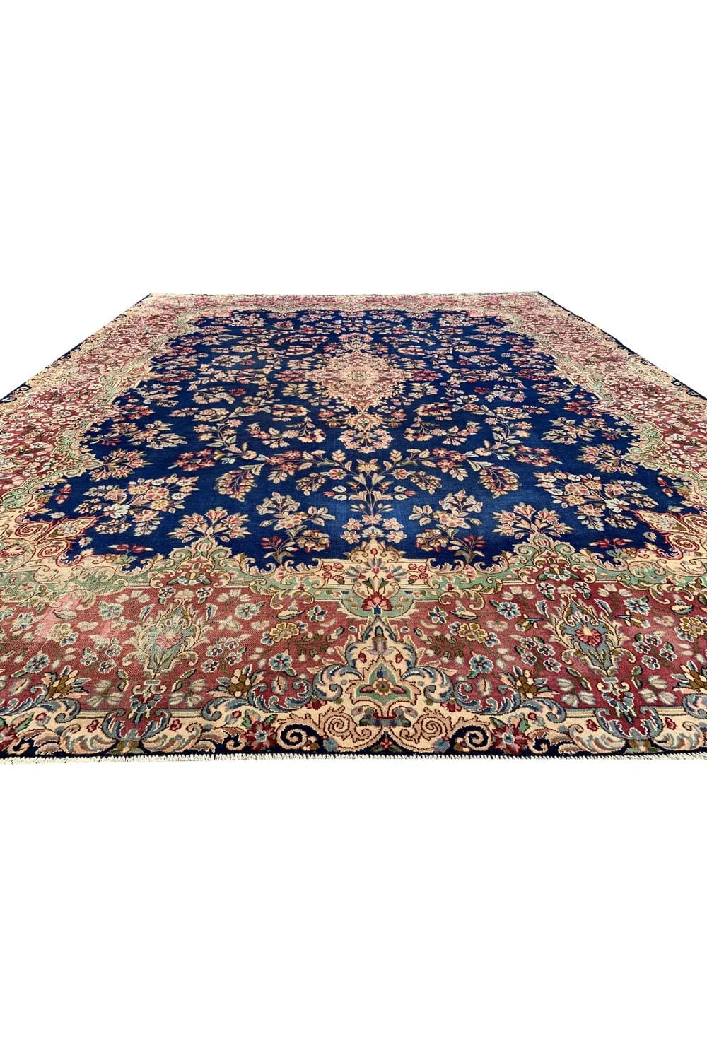 Authentic Hand Knotted Vintage Qirmoun Wool Area Rug 11.3 x 8.8 Ft