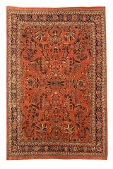 Authentic Hand Knotted Vintage Tabreez Wool Area Rug 12.11 x 9.8 Ft