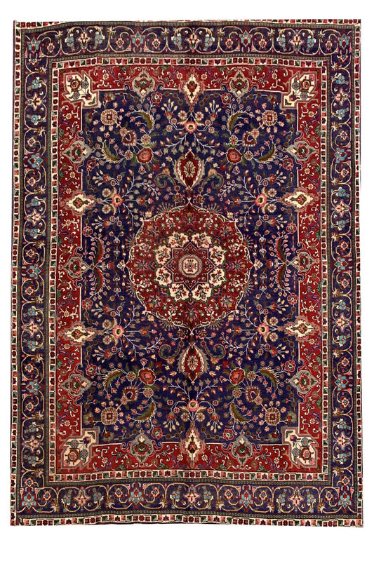 Amazing Hand Knotted Vintage Tabreez Wool Area Rug 12.0 x 9.7 Ft