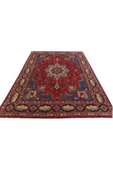 Authentic Hand Knotted Vintage Tabreez Hunting Pictorial Wool Area Rug 13.4 x 9.10 Ft