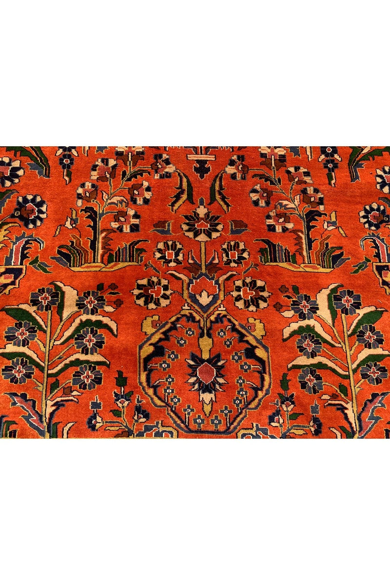 Authentic Hand Knotted Vintage Tabreez Wool Area Rug 12.11 x 9.8 Ft