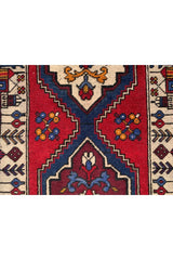 Authentic Hand Knotted Vintage Turkish Wool Area Runner Rug 11.5 x 2.4 Ft