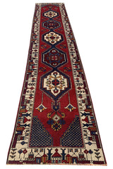 Authentic Hand Knotted Vintage Turkish Wool Area Runner Rug 11.5 x 2.4 Ft