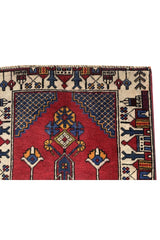 Authentic Hand Knotted Vintage Turkish Wool Area Runner Rug 11.5 x 2.4 Ft
