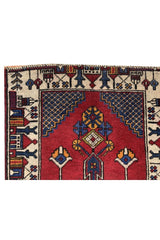 Authentic Hand Knotted Vintage Turkish Wool Area Runner Rug 11.5 x 2.4 Ft